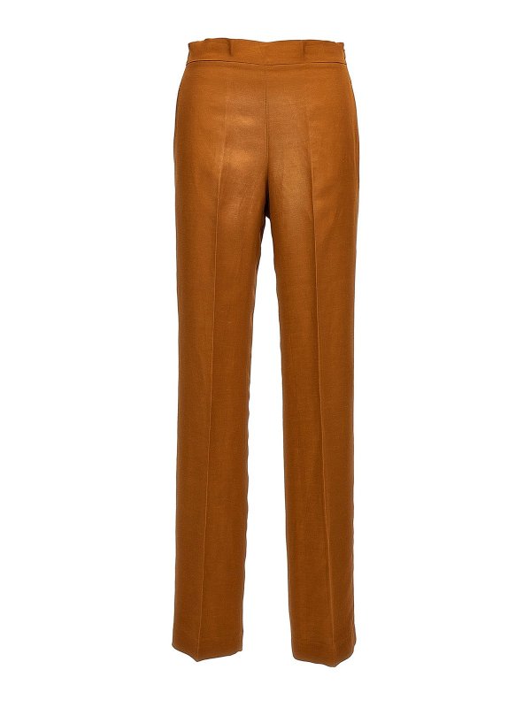 TWINSET: Pantalons casual - Pantalons Décontractés - Marron