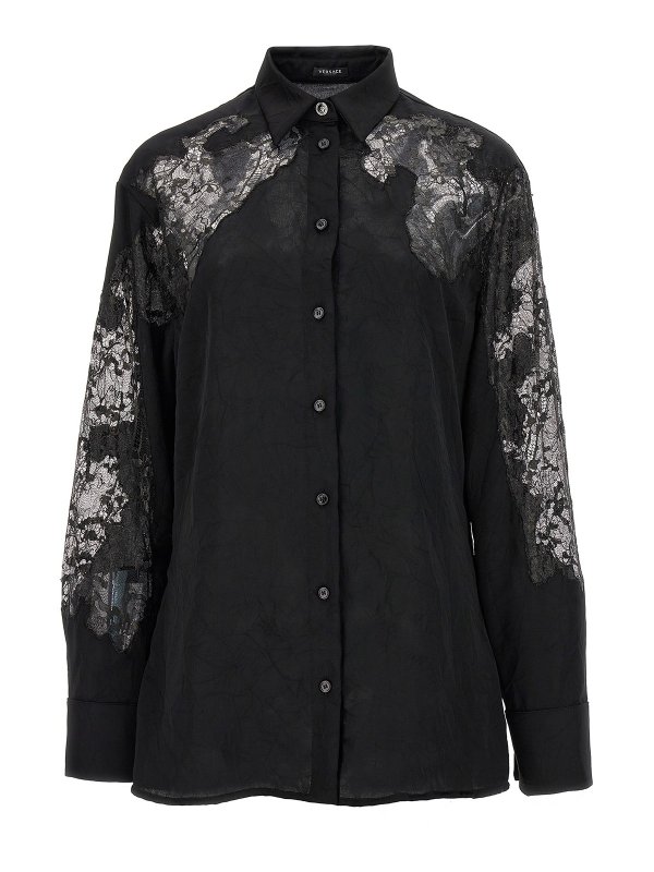 VERSACE: shirts - Satin lace shirt