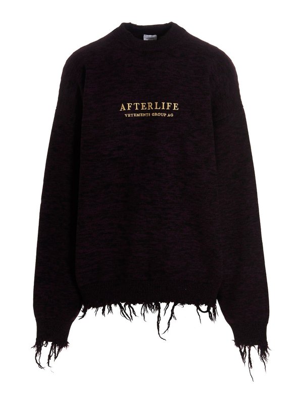 VETEMENTS: Strickpullover mit Rundhalsausschnitt - Rundhalspullover - Lila
