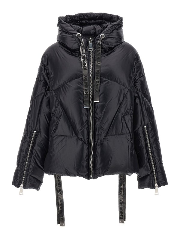 KHRISJOY: padded jackets - chris iconic shiny down jacket