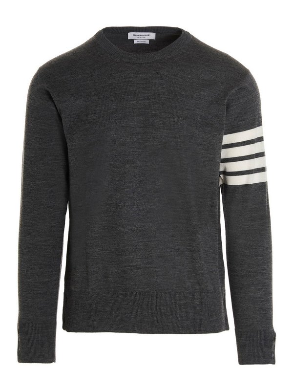 THOM BROWNE: crew necks - 4 bar sweater