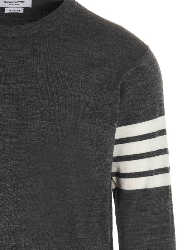 THOM BROWNE: crew necks online - 4 bar sweater
