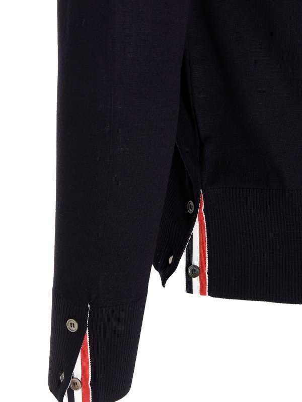 Merino wool cardigan shop online: THOM BROWNE