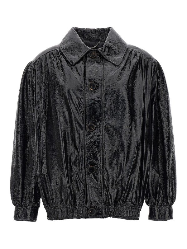 ALESSANDRA RICH: bombers - Leather bomber jacket