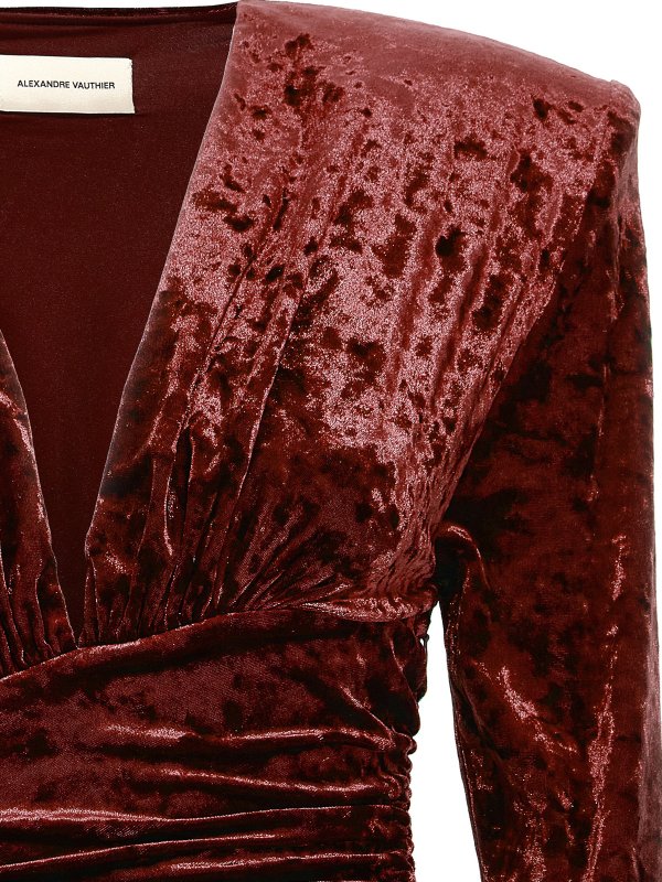 Alexandre Vauthier 膝丈ドレス - ダークレッド