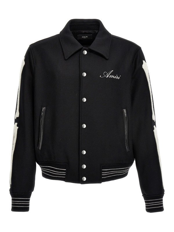 AMIRI: bombers - Bones varsity bomber jacket