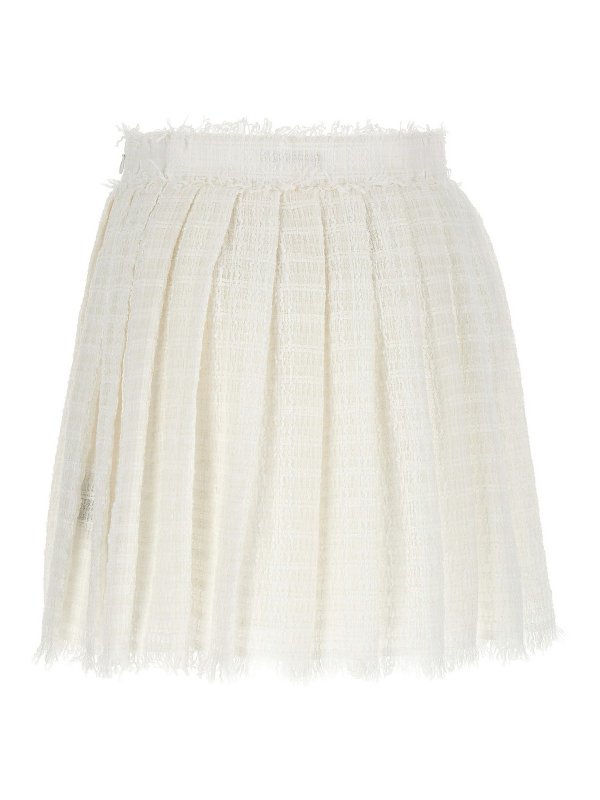 Balmain: Knielange und Midi Röcke online - Midirock - Weiß