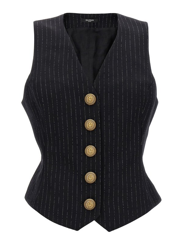 Balmain: vests - Lurex plastered vest