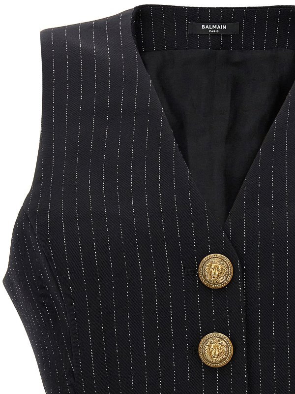 The Best Shops Balmain: vests - Lurex plastered vest