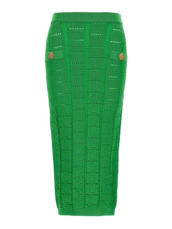 Balmain: Knee length skirts & Midi - monogram skirt