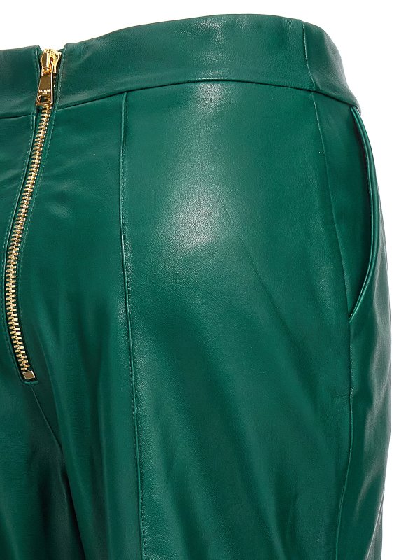 Lederhose - Grün shop online: Balmain