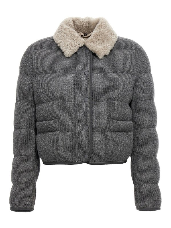 BRUNELLO CUCINELLI: padded jackets - Cashmere collared down jacket