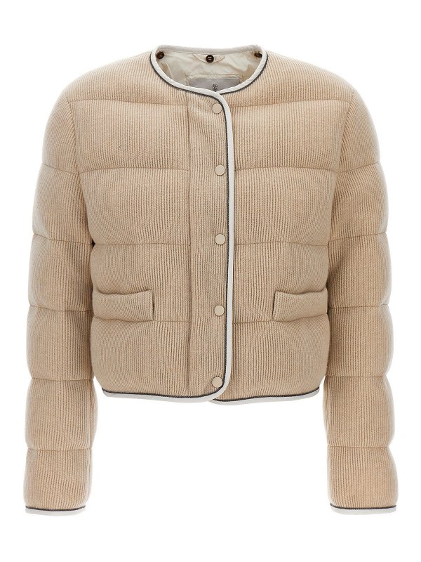 BRUNELLO CUCINELLI: padded jackets online - Cashmere collared down jacket