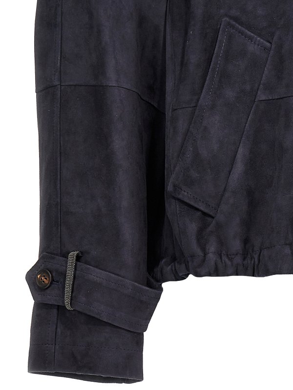 Suede double breast jacket shop online: BRUNELLO CUCINELLI