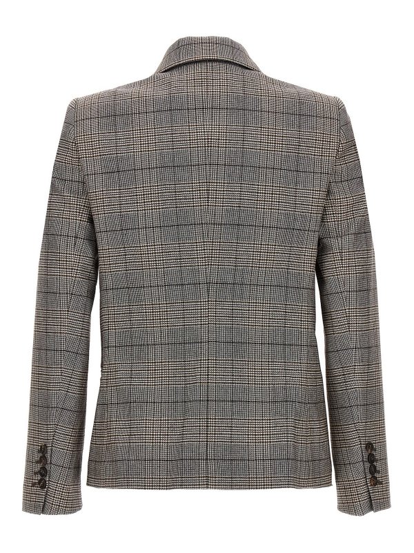 BRUNELLO CUCINELLI: blazers online - Checkered double-breasted blazer