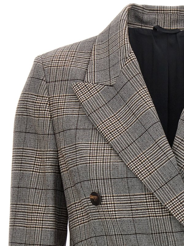The Best Shops BRUNELLO CUCINELLI: blazers - Checkered double-breasted blazer