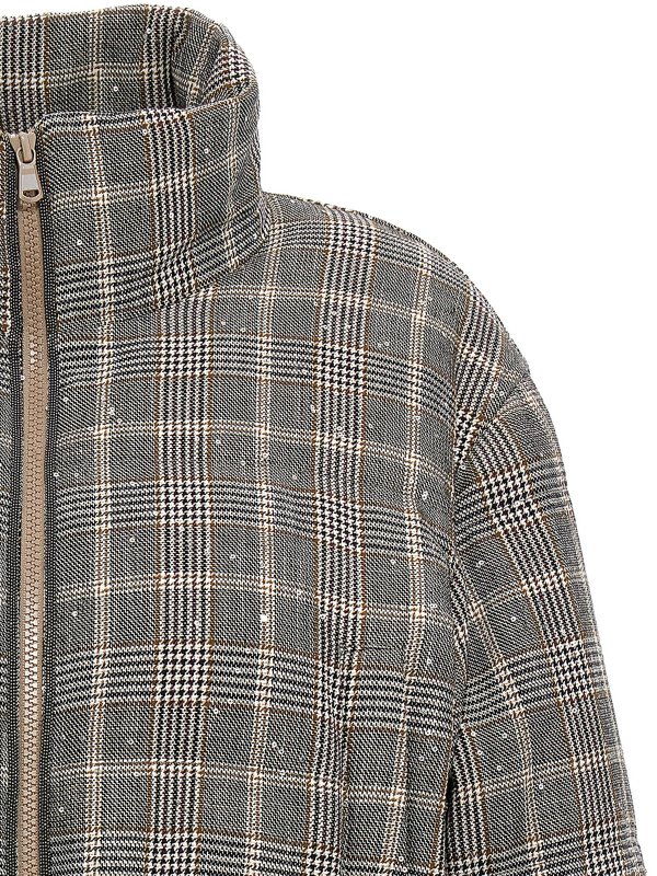 The Best Shops BRUNELLO CUCINELLI: padded jackets - Checkered sequin down jacket