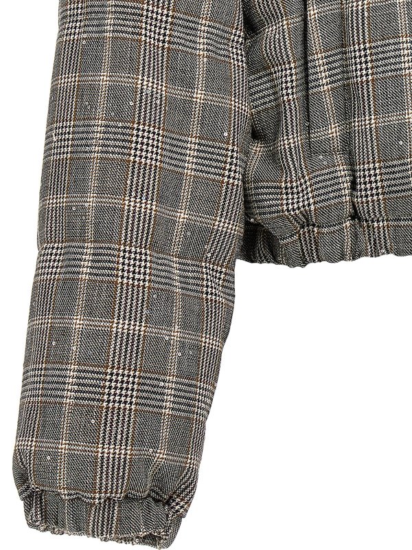 Checkered sequin down jacket shop online: BRUNELLO CUCINELLI