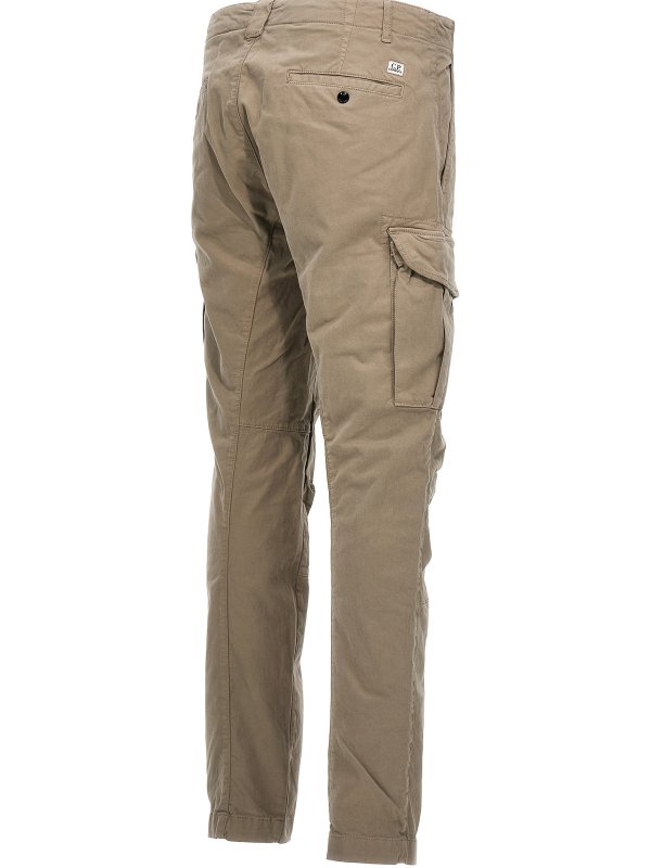 Logo badge cargo pants shop online: C.P. COMPANY