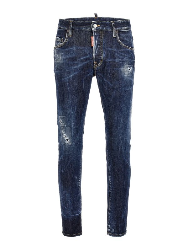 DSQUARED2: Jeans à jambe droite - Jean Droit - Bleu