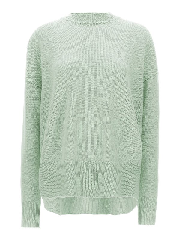 JIL SANDER: Suéteres con cuello pico - Suéter Cuello Redondo - Verde