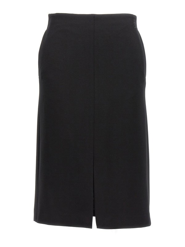 KARL LAGERFELD: ニーレングススカート＆ミディ丈 - 膝丈/ミディスカート - 黒