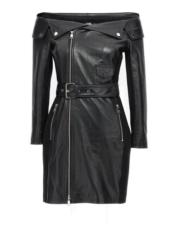 KARL LAGERFELD: Knielange Kleider - Knielanges Kleid - Schwarz