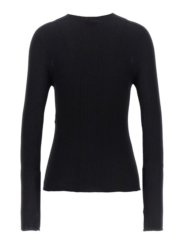 LANVIN: Strickpullover mit Rundhalsausschnitt online - Rundhalspullover - Schwarz
