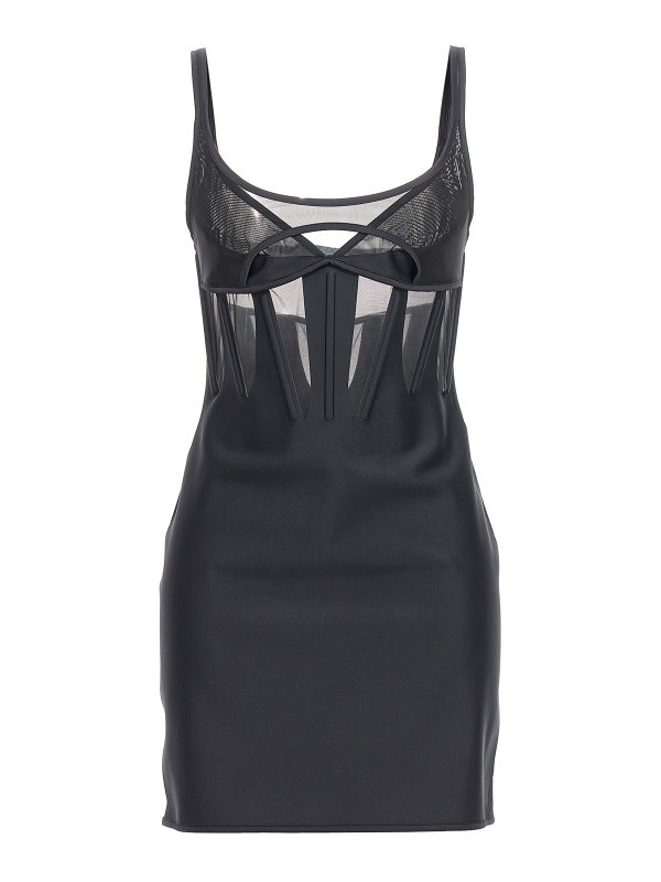 MUGLER: Robe longueur genou - Robe Au Genou - Noir