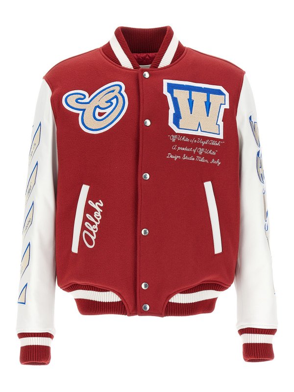 OFF-WHITE: Bomberjacken - Bomberjacke - Rot