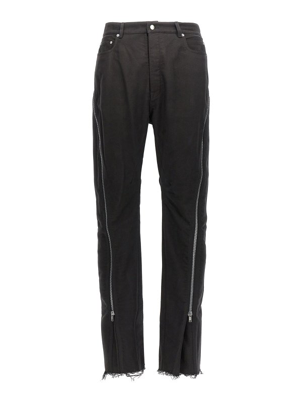 RICK OWENS: ストレートジーンズ - ストレートジーンズ - 黒