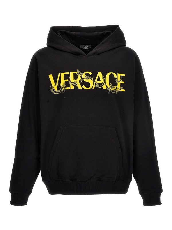 VERSACE: Sweatshirts & Sweaters - Embroidered logo hoodie