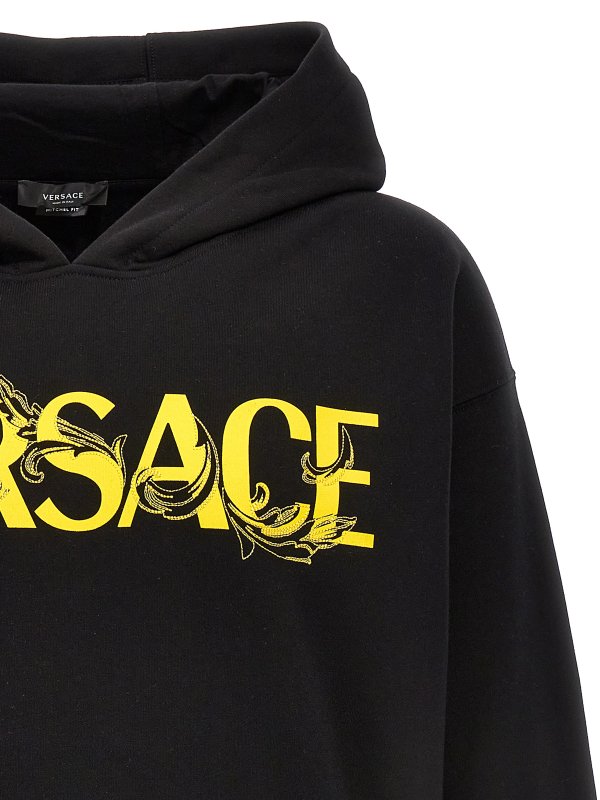 The Best Shops VERSACE: Sweatshirts & Sweaters - Embroidered logo hoodie