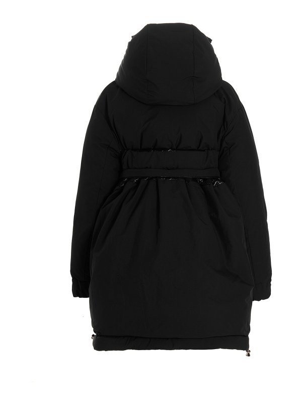 Sacai: padded jackets online - Long hooded down jacket