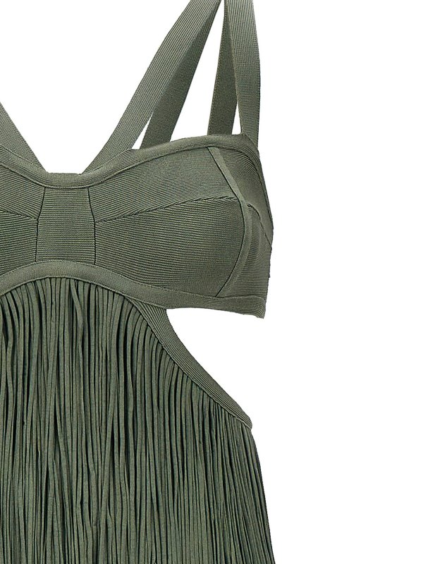 abito con frange a balze con spalline shop online: HERVE LEGER