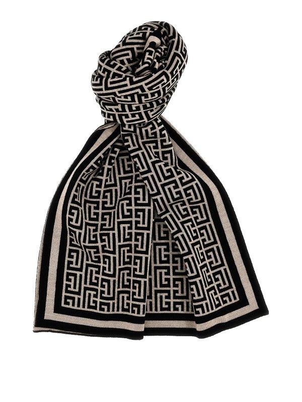 Balmain: scarves - Monogram scarf