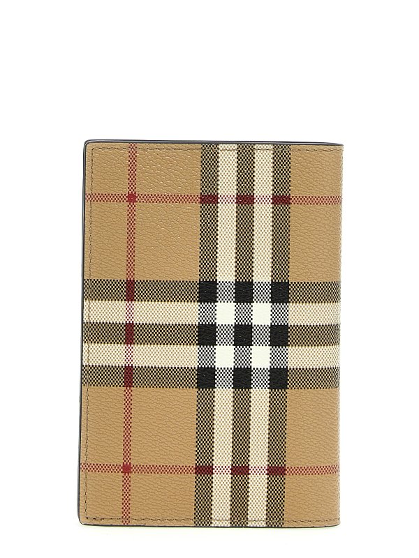 BURBERRY: wallets & purses online - Check print passport holder