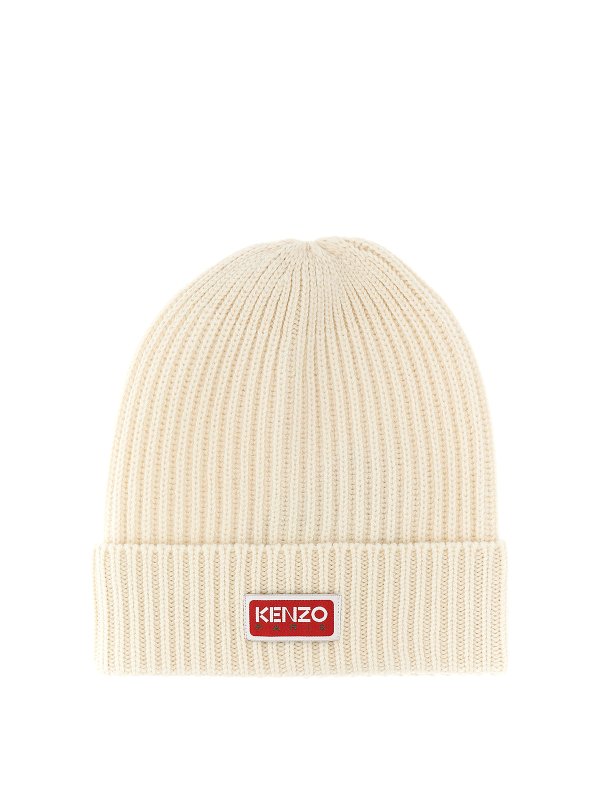 KENZO: hats & caps - Logo patch beanie