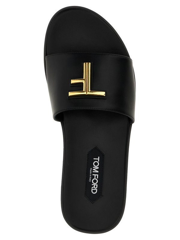 The Best Shops TOM FORD: flip flops - Logo leather slides