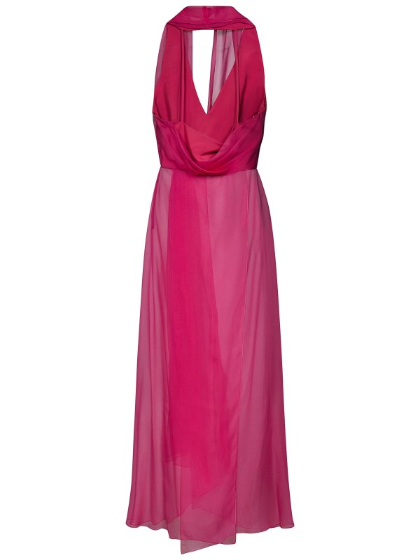 ALBERTA FERRETTI: Tops & Tank tops online - Fuchsia silk chiffon wrap top