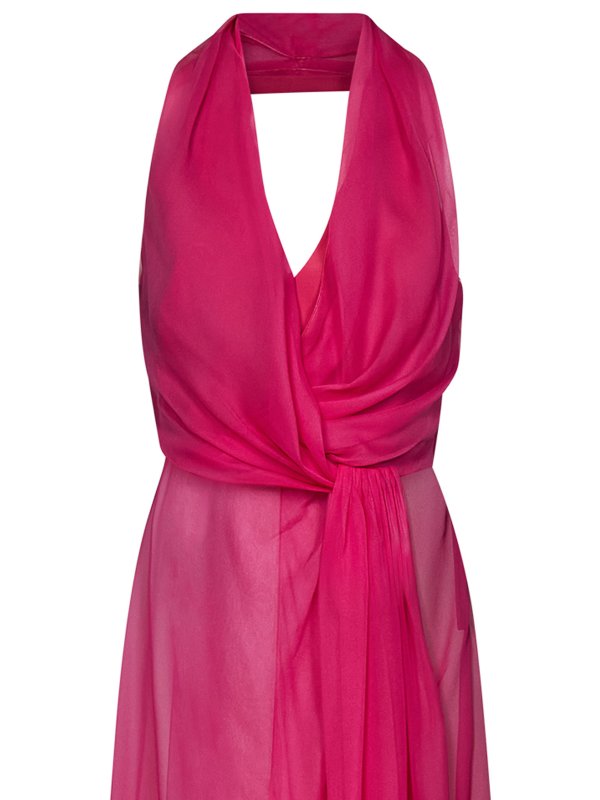 The Best Shops ALBERTA FERRETTI: Tops & Tank tops - Fuchsia silk chiffon wrap top