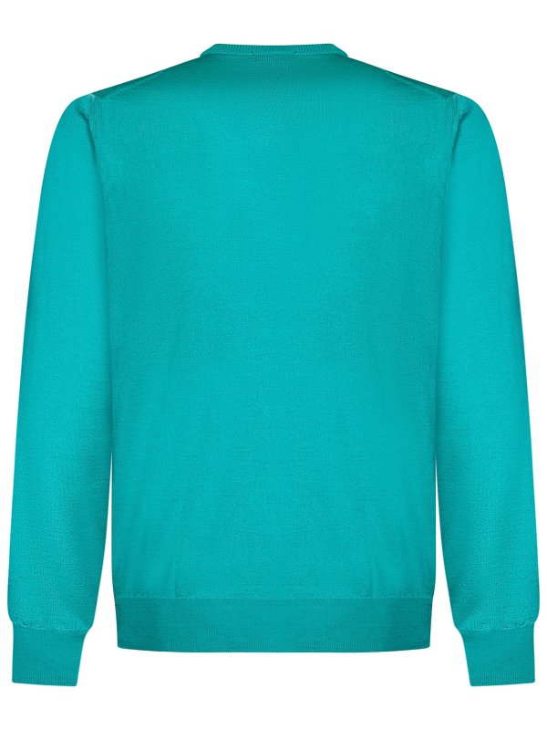 DRUMOHR: crew necks online - Aqua green crew-neck pullover