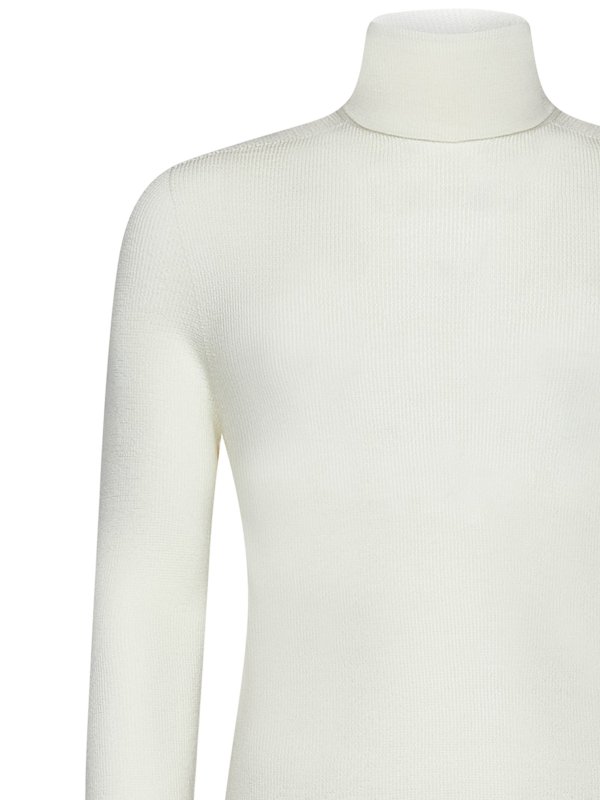 The Best Shops Balmain: crew necks - Fitted white turtleneck