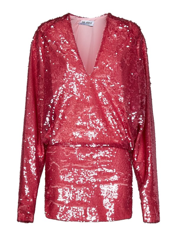 The Attico: Knee length skirts & Midi - Light pink sequined minidress