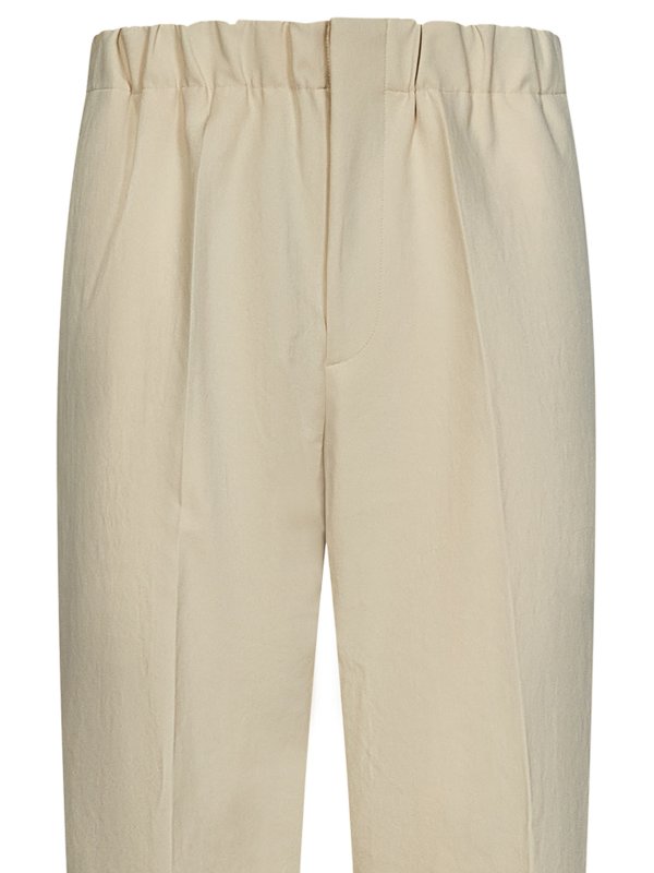 The Best Shops JIL SANDER: straight leg jeans - Beige polyester serge tapered trousers
