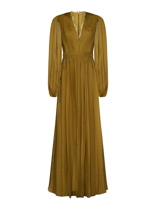 ZUHAIR MURAD: イブニングドレス - 膝丈/ミディスカート - ダークイエロー