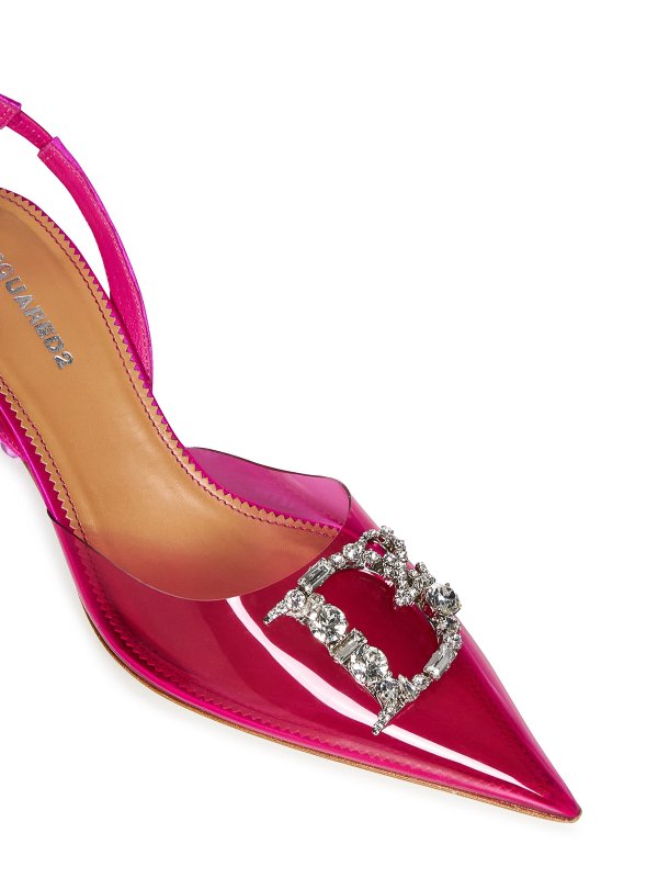 Fuchsia transparent pvc slingback shop online: DSQUARED2