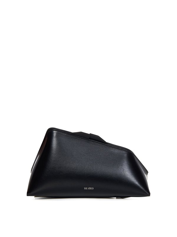 The Attico: pochette - Pochette oversize in pelle di vitello nera