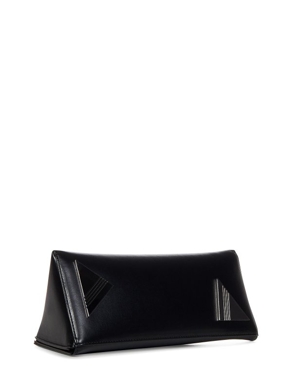 Pochette oversize in pelle di vitello nera shop online: The Attico