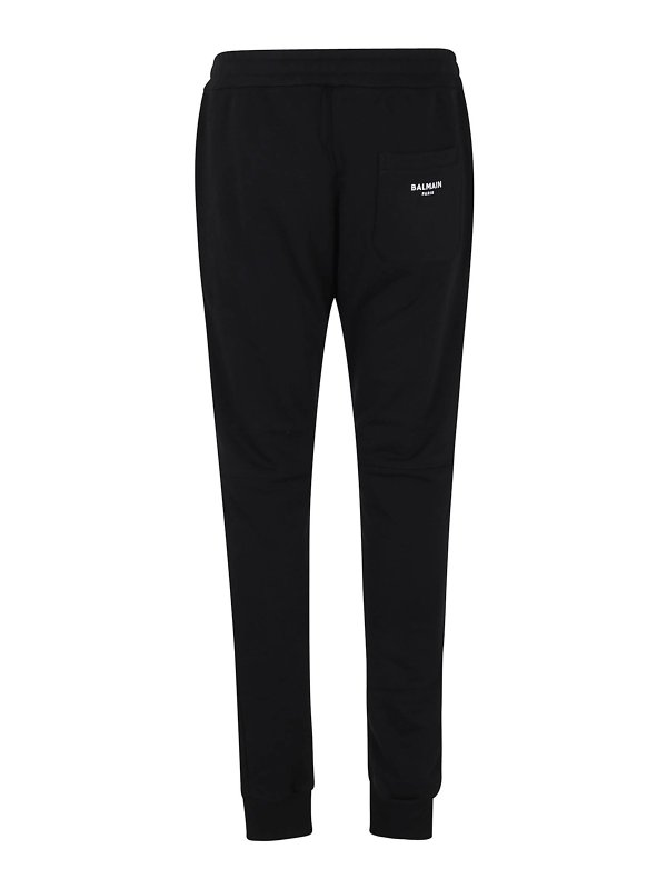 Balmain: casual trousers online - Ribbed balmain flock sweatpants